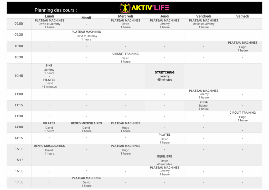 Planning AKTIV'LIFE